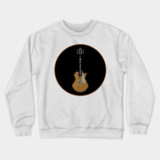 Tiled Pixel Slack Goldtop Guitar in a Black Circle Crewneck Sweatshirt